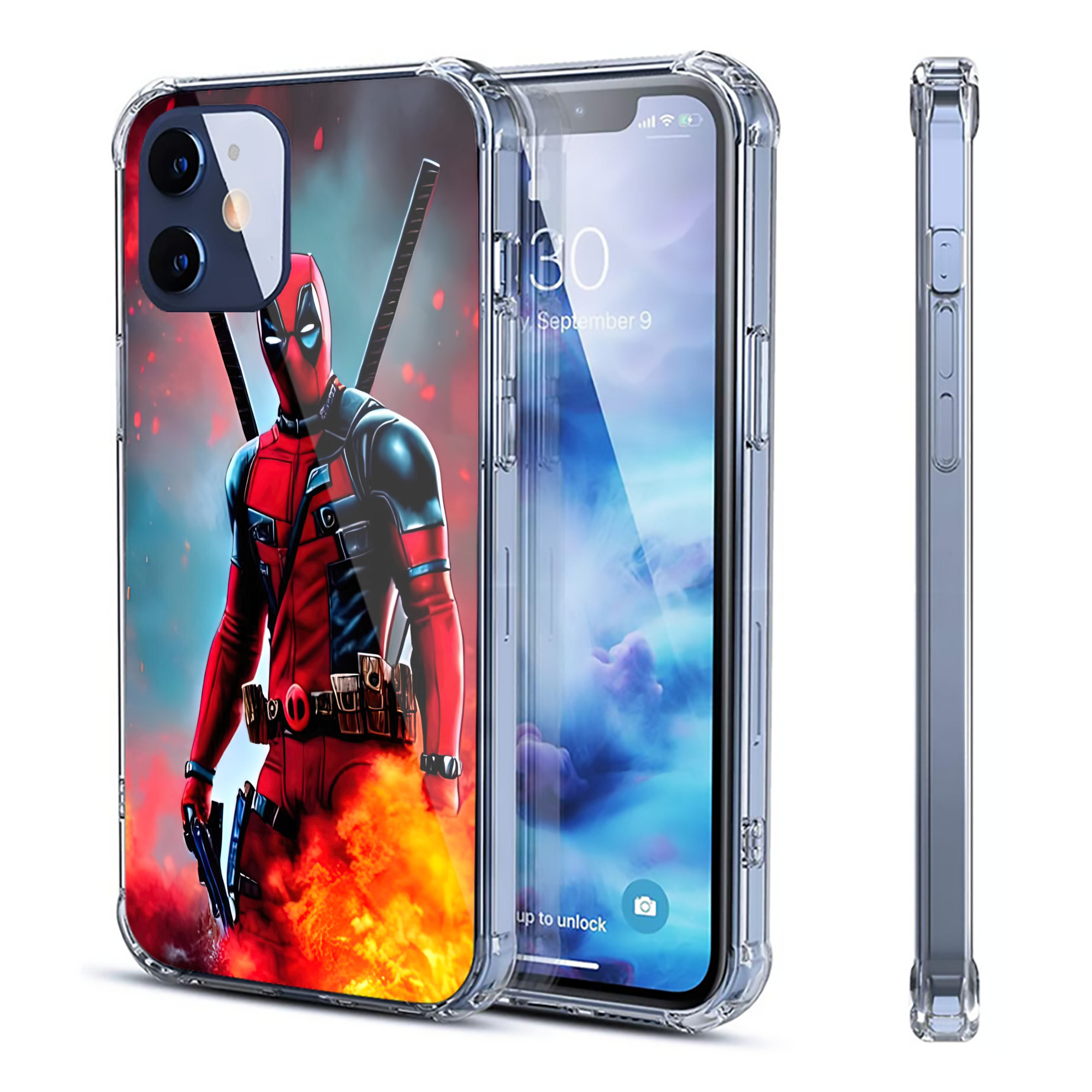 （画像用） Deadpool デッドプール 【iPhone 12シリーズ対応】透明スマホケース（クリアソフトケース）